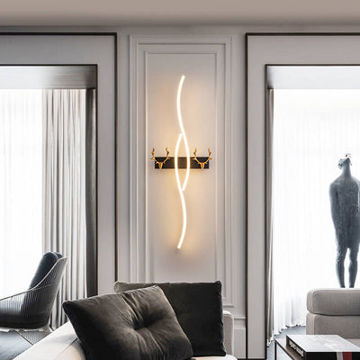 Applique Murale LED Nordic Light Luxury Strip Curve Antler 