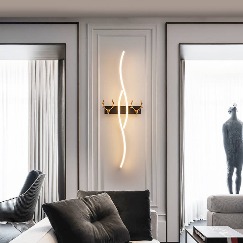 Applique Murale LED Nordic Light Luxury Strip Curve Antler 