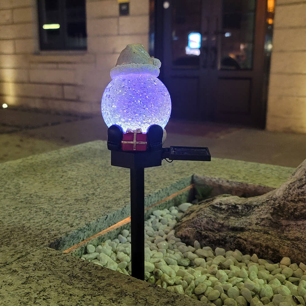 Décoration de jardin solaire de Noël Bonhomme de neige Lumière de paysage pour pelouse 