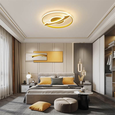 Modern Luxury Gold Satellite Round Design LED Flush Mount Ceiling Light