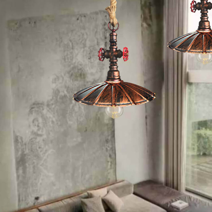 Industrielle Retro Regenschirm Schmiedeeisen Wasserpfeife 1-Licht Pendelleuchte 
