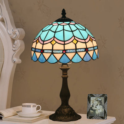 European Vintage Tiffany 1-Light Alloy Table Lamp