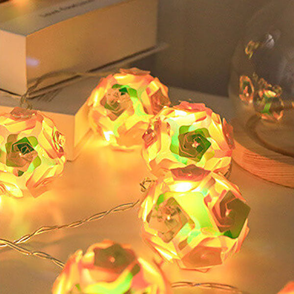 Modern Roses Decorated USB LED Colored String Lights