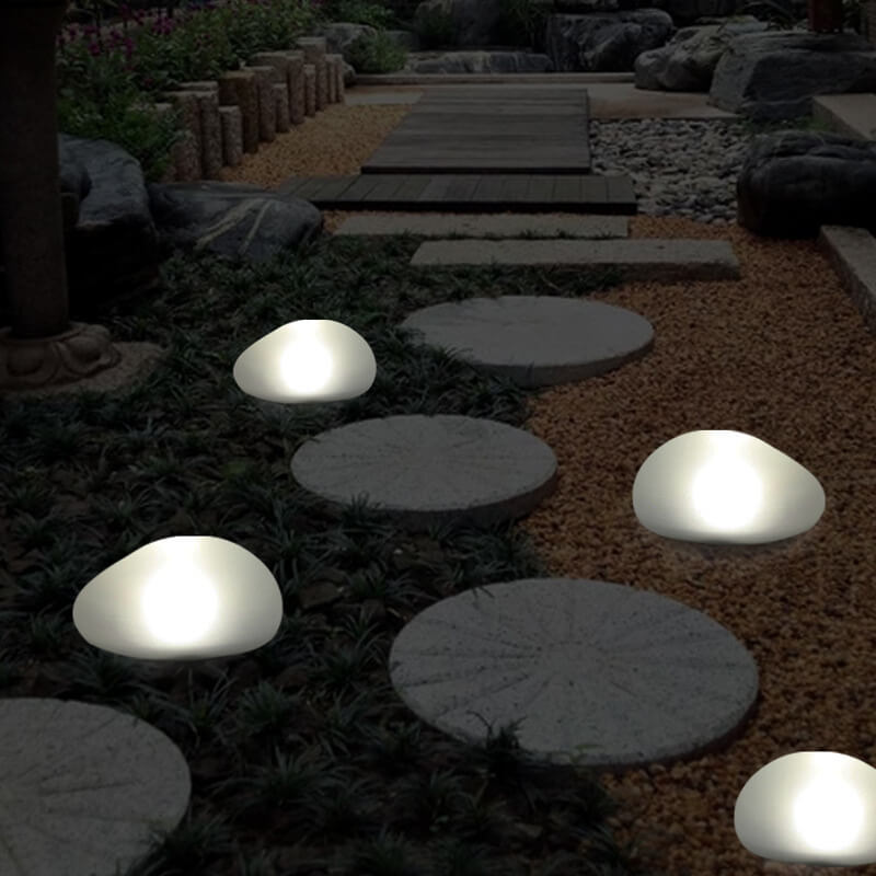 Solar Pebble ABS Sandblasted Glass LED Outdoor Landscape Light