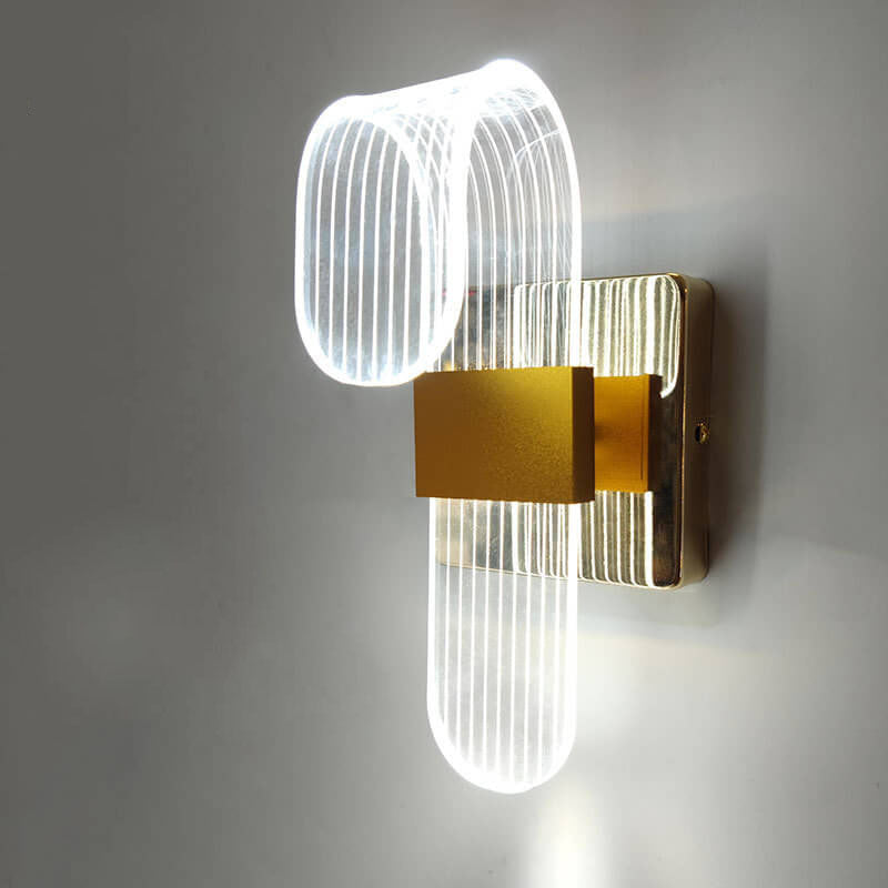 مصباح حائطي LED من الألومنيوم الأكريليكي المنحني الحديث 