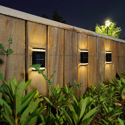 Simple Solar Rectangular Flat LED Outdoor Waterproof Wall Sconce Lamp
