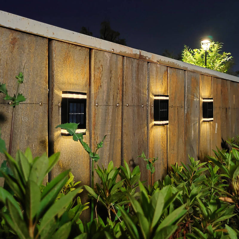 Simple Solar Rectangular Flat LED Outdoor Waterproof Wall Sconce Lamp