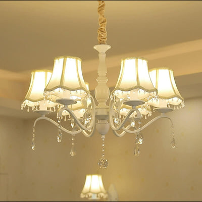 Modern Creative Cone Iron Crystal Fabric 5/6/8 Light Chandelier