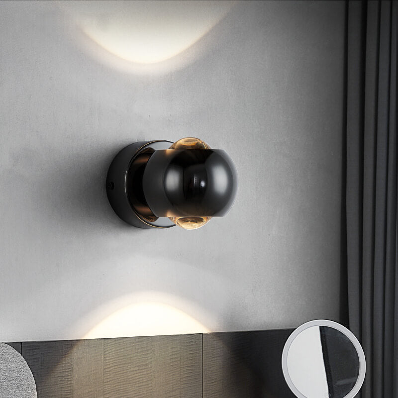 Moderne minimalistische einfarbige runde drehbare Eisen-Aluminium-COB-LED-Wandleuchte 
