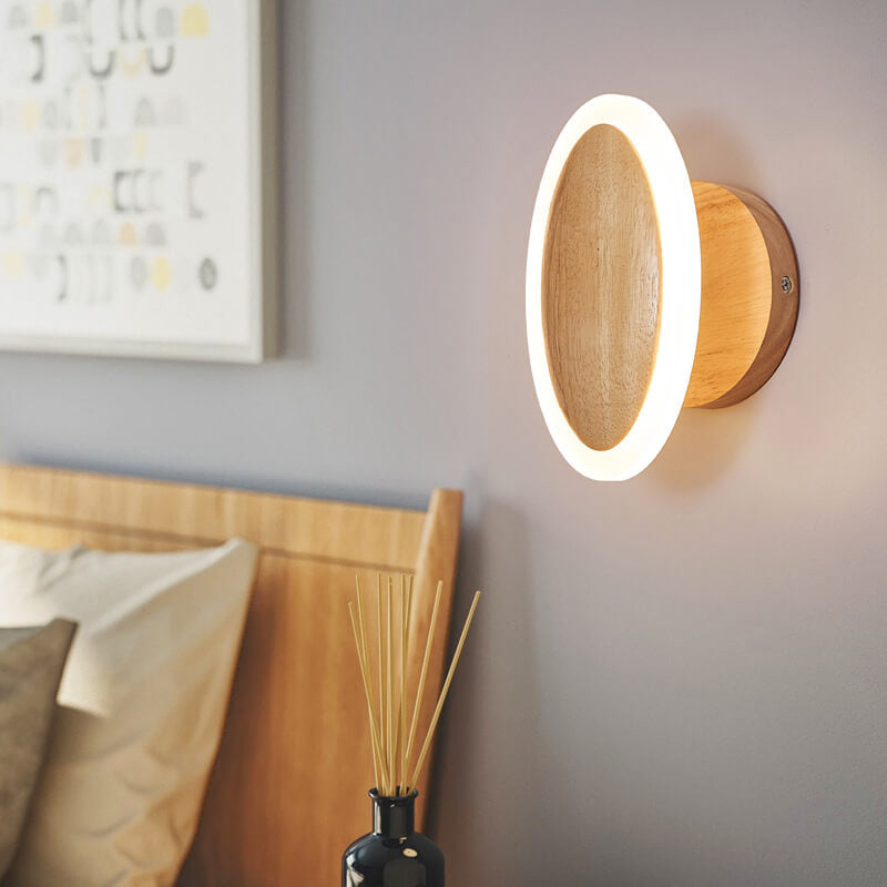 Modern Minimalist Log Oval LED Semi-Flush Mount Ceiling Light