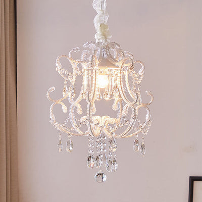 Nordic Light Luxury Arc Crystal Glass 1-Light Pendant Light
