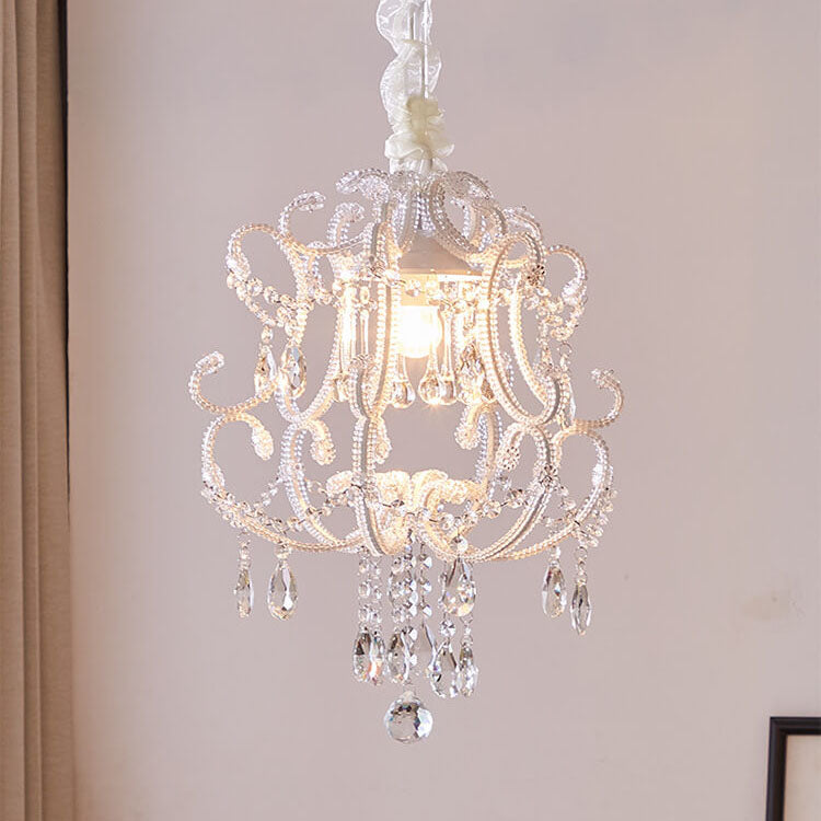 Nordic Light Luxury Arc Crystal Glass 1-Light Pendant Light