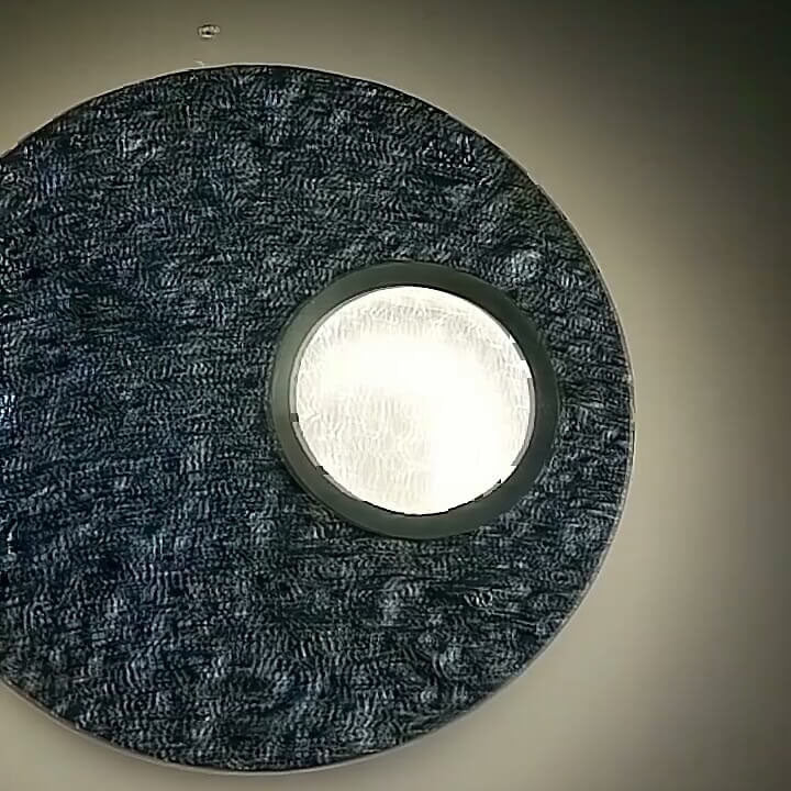 Applique murale LED en résine ronde créative nordique avec feuille d&