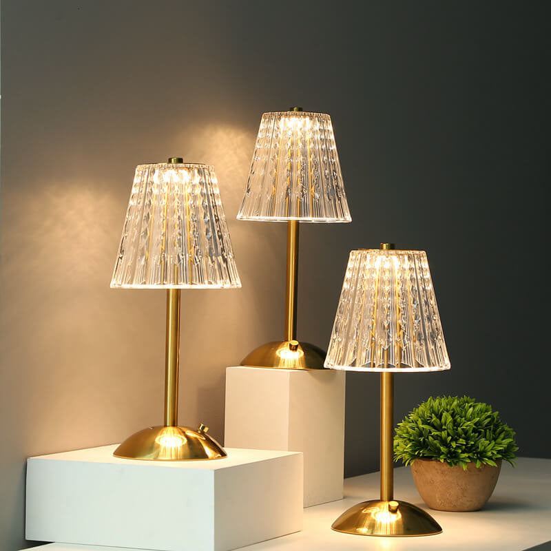 Kreative Diamant Kristall Acryl Metall Touch LED Tischlampe 