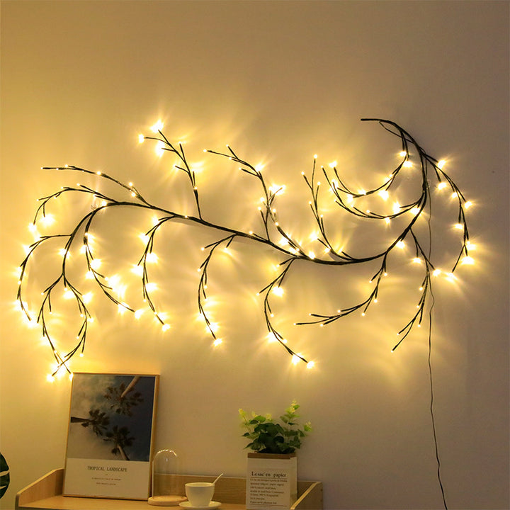 Guirnalda de luces LED decorativas de ratán en forma de rama de estilo minimalista moderno 