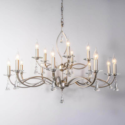 Light Luxury Iron Frame Candelabra Crystal 3/6/8/10/15-Light Chandelier