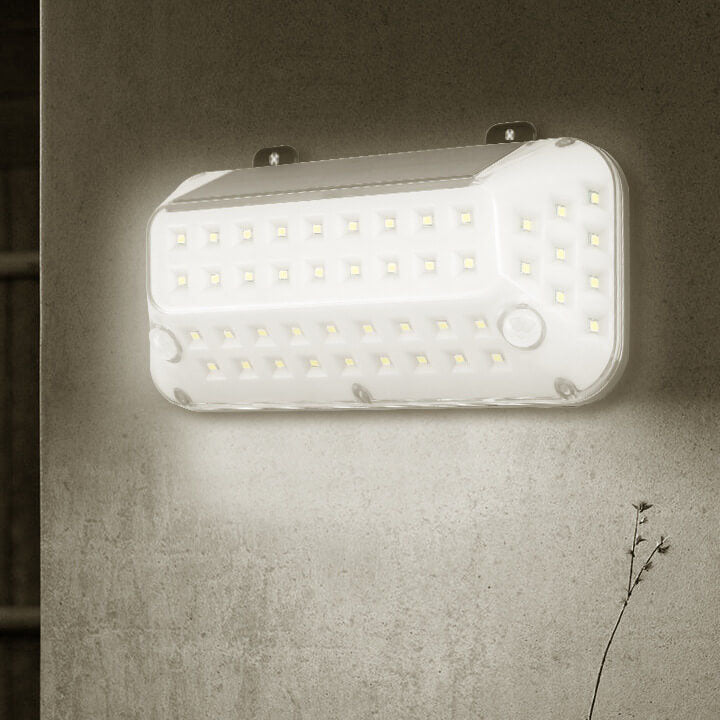 Applique murale extérieure LED avec capteur de corps émettant de la lumière latérale en ABS Simple solaire 