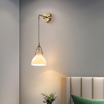 Europäische minimalistische 1-flammige Wandleuchte aus Messingglas 