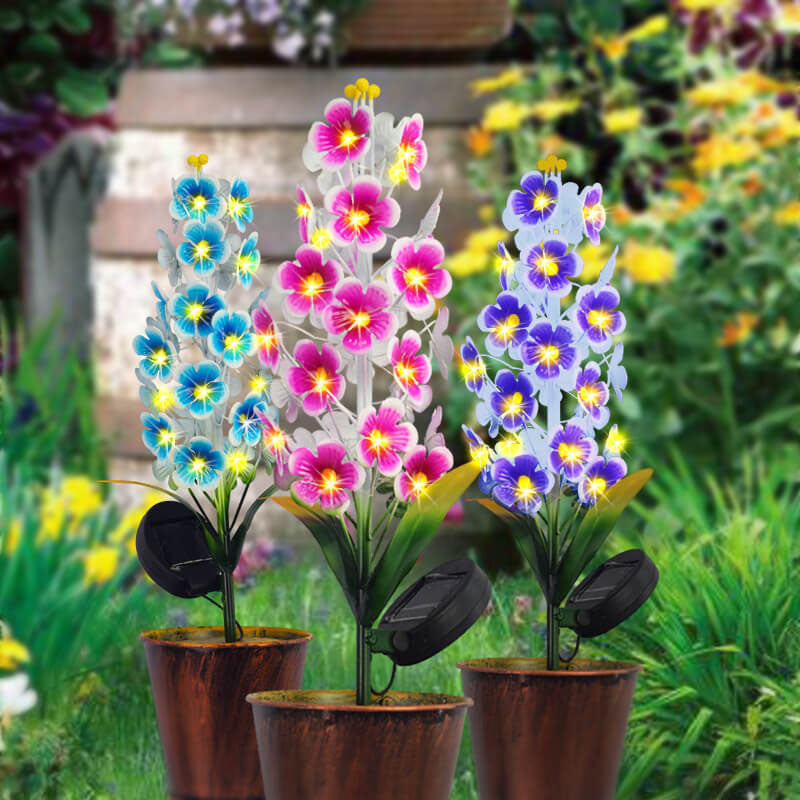 solar light for potted plants Solar Simulation Flower Potted Plant Outdoor LED Lawn Landscape Light – BulbSquare
