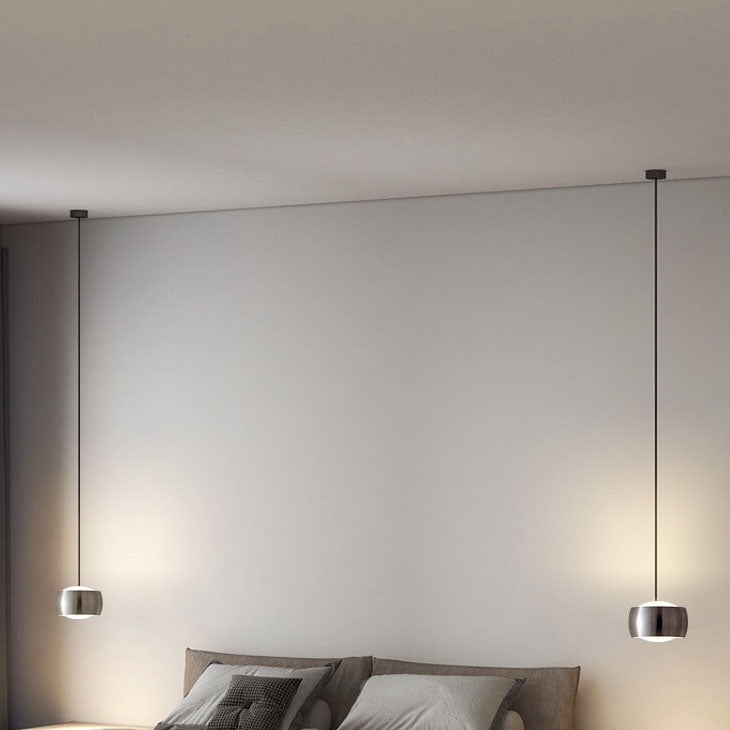 Modern Luxury Acrylic Iron Drum Round Copper LED Pendant Light for Living Room