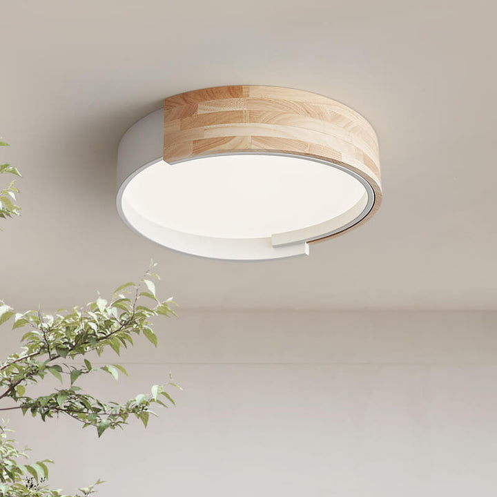 Luz de montaje empotrado LED redonda de madera creativa nórdica 