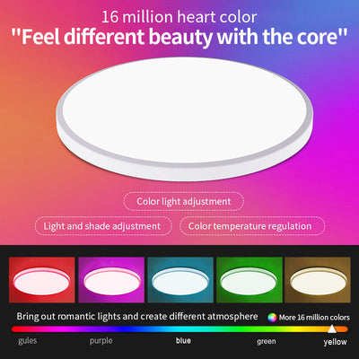 ضوء سقف LED ذو أجواء قابلة للتعتيم مع جهاز تحكم عن بعد دائري RGB 