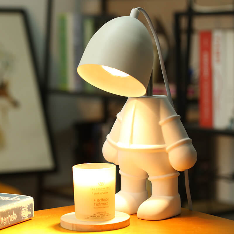 Lampe de table en cire fondante avec design créatif en LED blanc 