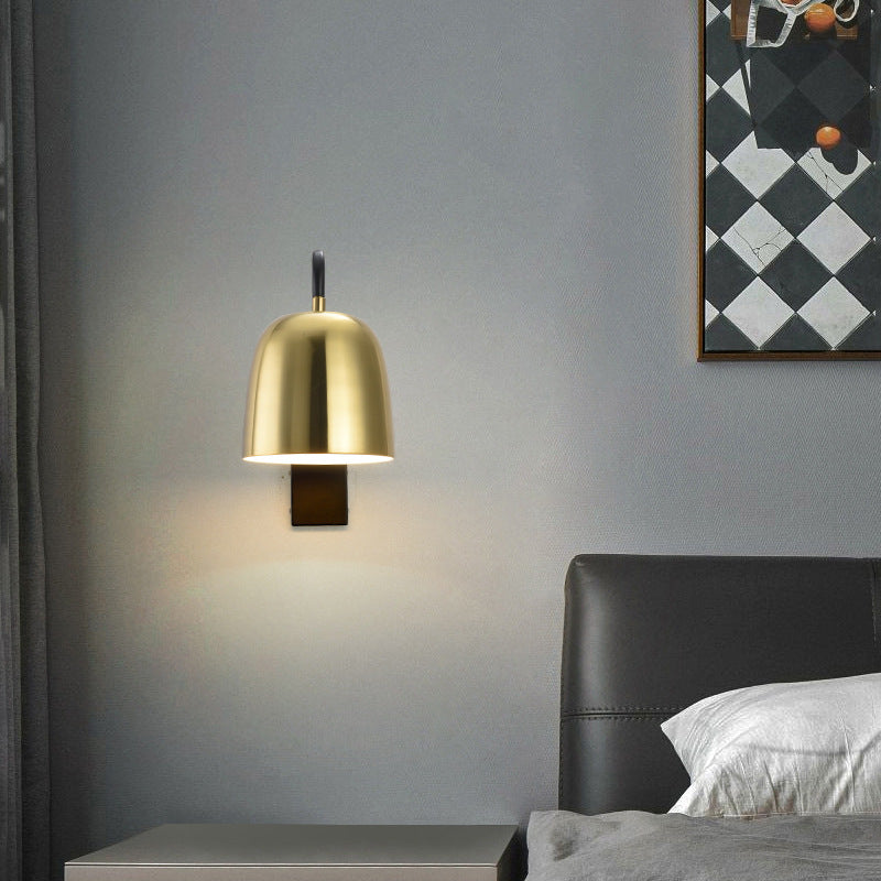 Nordic Minimalist Gold Dome Rotatable 1-Light Wall Sconce Lamp