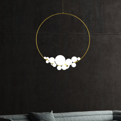 Modern Minimalist Circle Glass Ball LED Chandelier