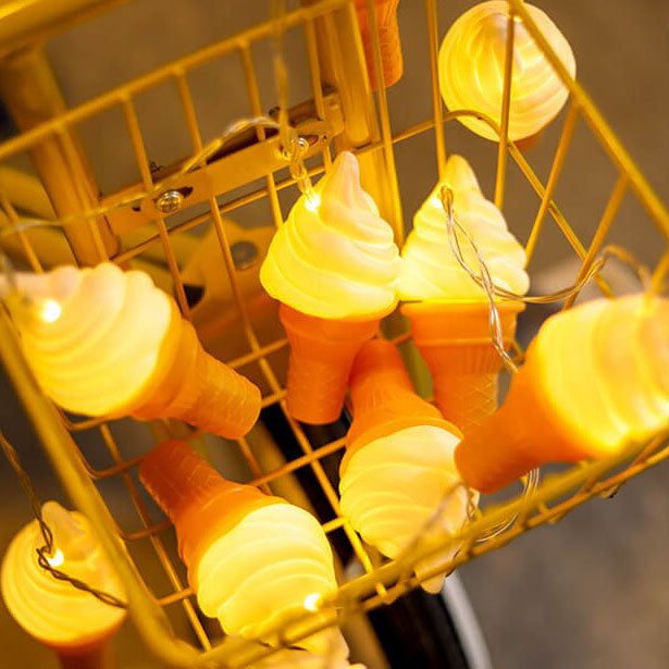 Luces de cadena de decoración LED USB a batería para niños con helado creativo moderno 