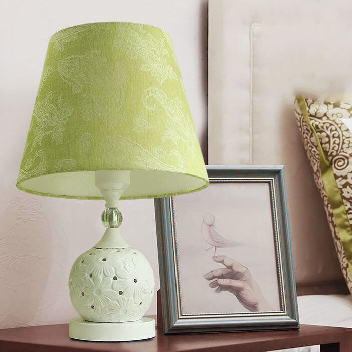 Lampe de Table en Céramique Minimaliste Européenne avec Télécommande et Variation de Lumière 1 Lumière 
