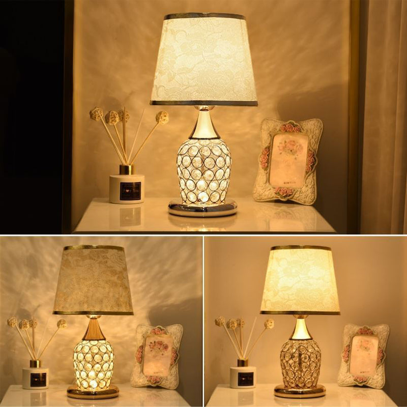 Lampe de table 1 lumière avec design créatif de motif en cristal européen 