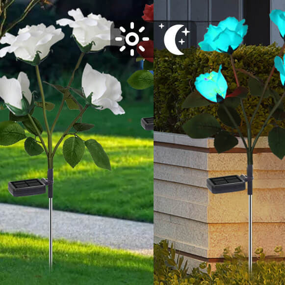 Solar-Rosen-LED-Außenrasen-dekorative Erdungssteckerleuchte 