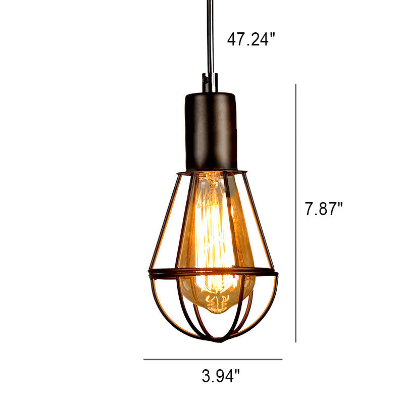 Industrial Vintage Birdcage Iron 1-Light Pendant Light