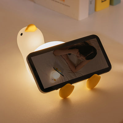 Lámpara de Mesa LED USB de Silicona en Forma de Pato Creativo y Adorable 