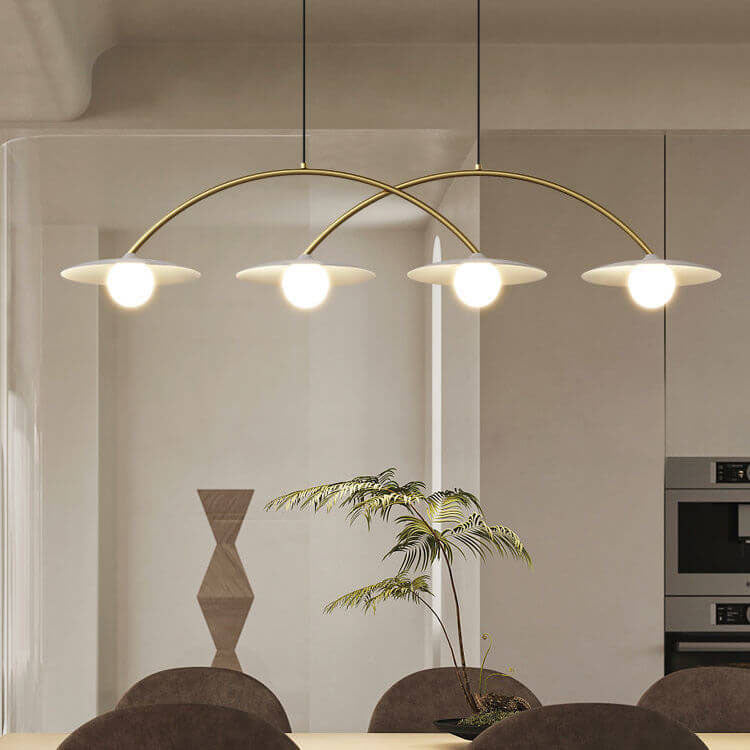 Modern Minimalist Round Arc Island Light 3/4 Light Chandelier