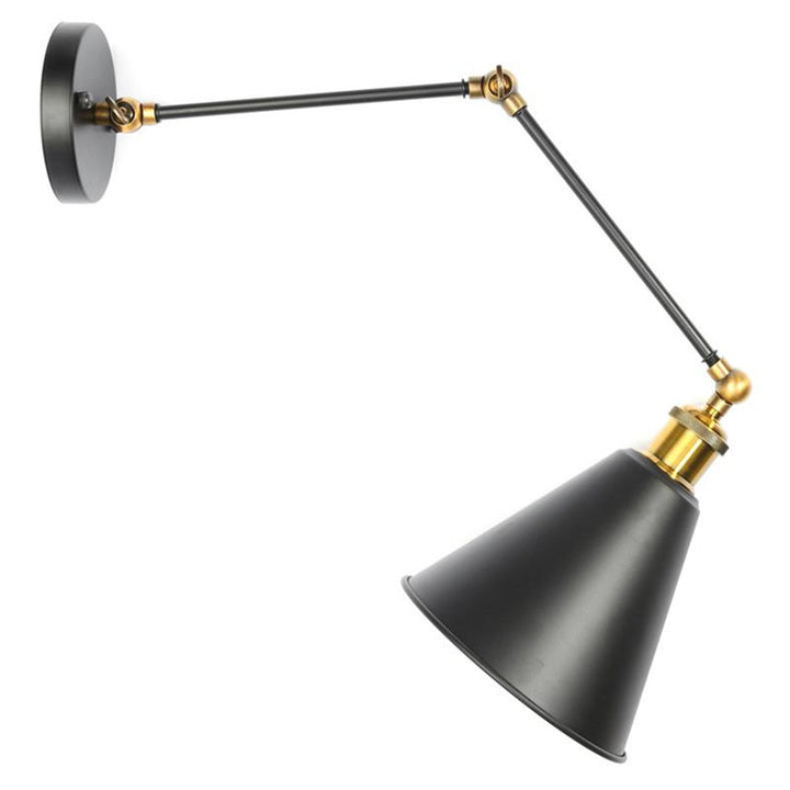 Lampe murale à une lumière rétractable en fer forgé industriel rétro 