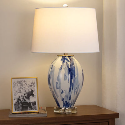 Einfache Luxus-Tischlampe aus Keramikgewebe mit 1 Leuchte