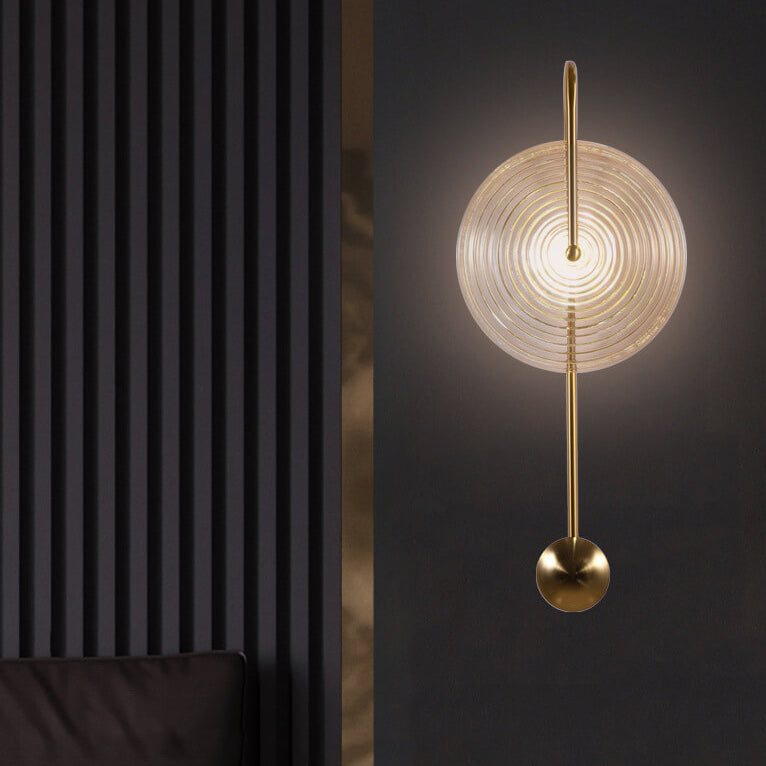 Conception de pendule créative en verre moderne 1-lampe applique murale 