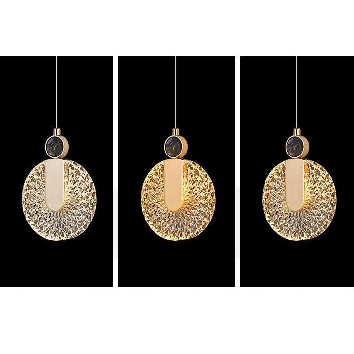 Lustre LED moderne en acrylique rond de luxe 