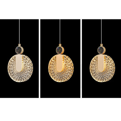 Modern Luxury Shell Round Acrylic LED Pendant Light