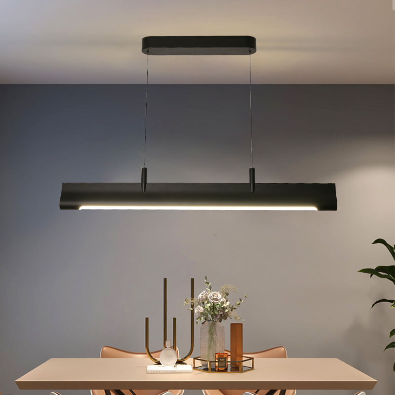 Nordic Minimalist Long Strip Island Light LED anhebbarer Kronleuchter