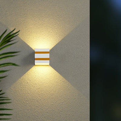 Outdoor Minimalist Square Cube Aluminum Waterproof LED Wall Sconce Lamp