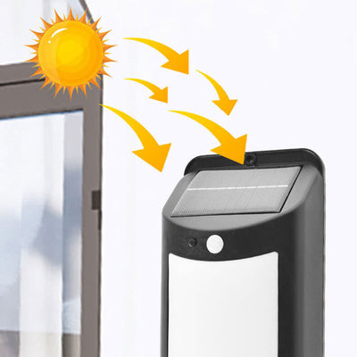 Moderne Solar-Human-Sensor-Plastikaußenterrasse-wasserdichte Wand-Leuchter-Lampe