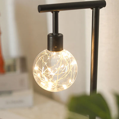 Simple Ball Shade Iron LED USB Battery Night Light Table Lamp