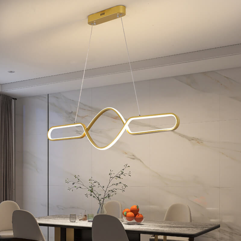 Modern Minimalist Bow Line Island Light LED Chandelier
