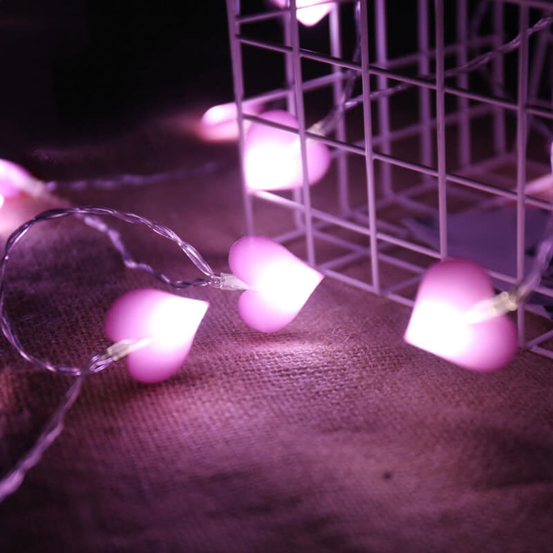 Amour Décoration Festive Tissu LED Guirlande Lumineuse 10/20 Lumières 
