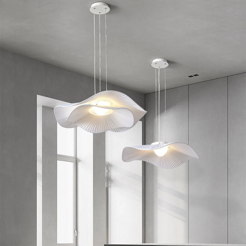 Modern Creative Cloth Lotus Leaf LED Semi-Flush Mount Light