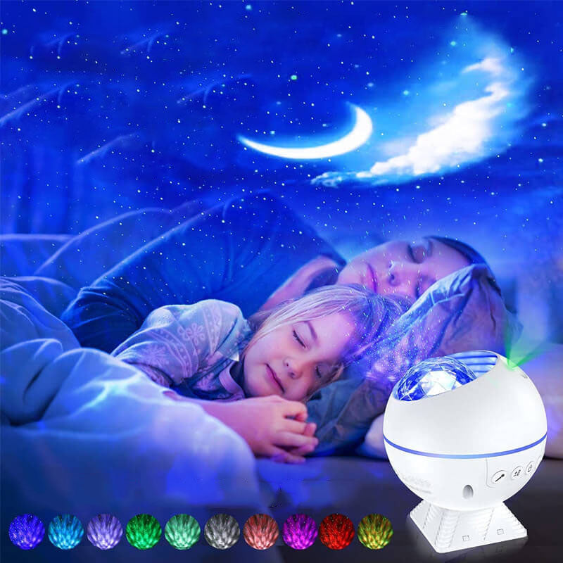 Modern Plastic LED Seven-color Sound-controlled Star Projection Light Night Light