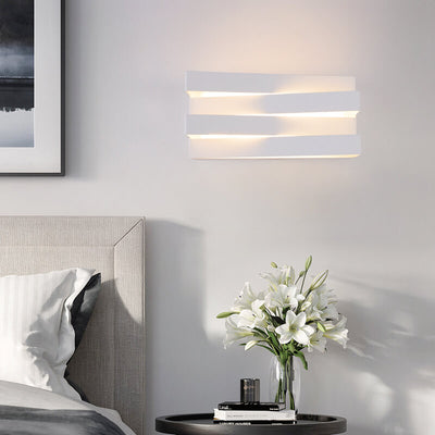 Nordic Minimalist Geometric Rectangular Layer LED Wall Sconce Lamp